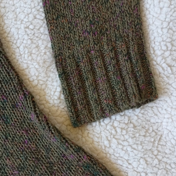 Liz Claiborne Women's L  Brown Pink and Green Speckled  V-neck Sweater - Picture 7 of 9